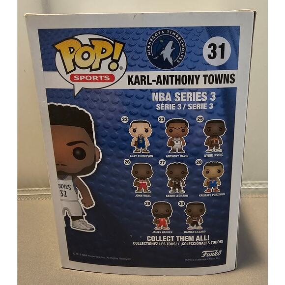Karl-Anthony Towns 2017 Funko Pop Vinyl #31 - Minnesota Timberwolves - NBA - NIB - Picture 3 of 6
